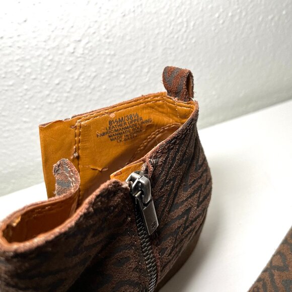 Lucky Brand Basel Booties Womens Size 8.5 Tribal Boho Ankle Boots Leather Suede - Picture 14 of 15